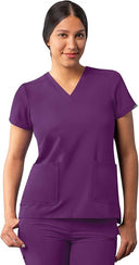 Adar Addition Womens Modern V-Neck Scrub Tops