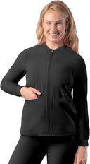 Adar Women Zippered Bomber Scrub Jacket
