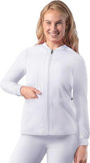 Adar Women Zippered Bomber Scrub Jacket
