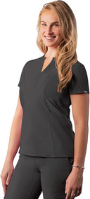 Adar Addition Women Notched V-Neck Scrub Top