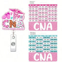 Pink Certified Nursing Assistant Badge Reel And CNA Badge Buddy Retractable ID Clip