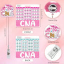 Pink Certified Nursing Assistant Badge Reel And CNA Badge Buddy Retractable ID Clip