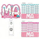 Pink Medical Assistant Badge Reel And MA Badge Buddy Retractable ID Clip