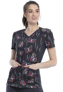 Cherokee iFlex Women's V-Neck Printed Knit Panel