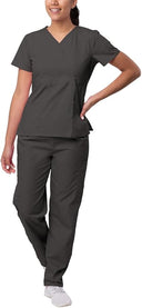 Sivvan Women's Mock Wrap Top/Cargo Pant Scrub Set