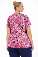 Butter-Soft Originals From My Heart Women's 3-Pocket Raglan Sleeve Mock Wrap Print Scrub Top