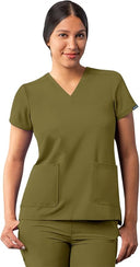 Adar Addition Womens Modern V-Neck Scrub Tops