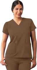 Adar Addition Womens Modern V-Neck Scrub Tops