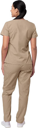 Sivvan Women's Mock Wrap Top/Cargo Pant Scrub Set