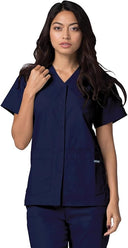 Adar Universal Snap Front Scrub Top For Women
