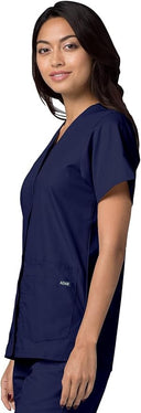 Adar Universal Snap Front Scrub Top For Women