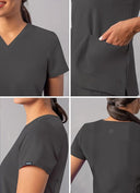 Adar Addition Womens Modern V-Neck Scrub Tops