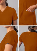 Adar Addition Womens Modern V-Neck Scrub Tops