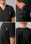 Adar Addition Men's Classic V-Neck Scrub Top