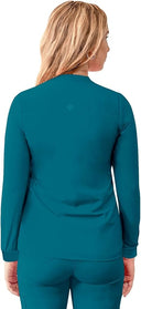 Adar Women Zippered Bomber Scrub Jacket