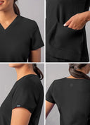 Adar Addition Womens Modern V-Neck Scrub Tops