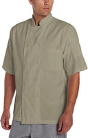 Dickies Men's Chef Coat Short Sleeve with Cloth Knot Buttons