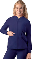 Adar Women Zippered Bomber Scrub Jacket