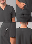 Adar Addition Men's Classic V-Neck Scrub Top
