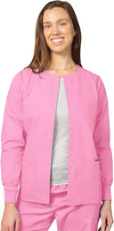 Adar Universal Round Neck Warm-Up Scrub Jacket