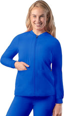 Adar Women Zippered Bomber Scrub Jacket