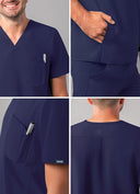 Adar Addition Men's Classic V-Neck Scrub Top