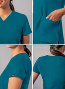 Adar Addition Womens Modern V-Neck Scrub Tops