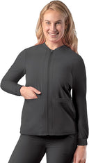 Adar Women Zippered Bomber Scrub Jacket