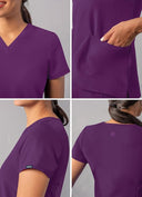 Adar Addition Womens Modern V-Neck Scrub Tops