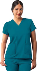Adar Addition Womens Modern V-Neck Scrub Tops
