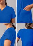 Adar Addition Womens Modern V-Neck Scrub Tops