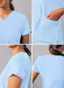 Adar Addition Womens Modern V-Neck Scrub Tops