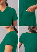 Adar Addition Womens Modern V-Neck Scrub Tops