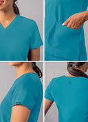 Adar Addition Womens Modern V-Neck Scrub Tops