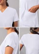 Adar Addition Womens Modern V-Neck Scrub Tops