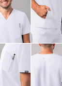 Adar Addition Men's Classic V-Neck Scrub Top
