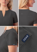 Adar Addition Women Notched V-Neck Scrub Top