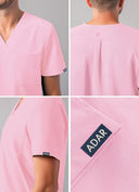 Adar Addition Men's Classic V-Neck Scrub Top