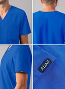 Adar Addition Men's Classic V-Neck Scrub Top