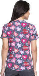 Cherokee Little Dog Big Lover Women Scrub Top
