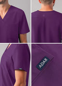 Adar Addition Men's Classic V-Neck Scrub Top