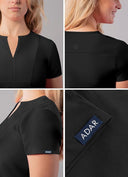 Adar Addition Women Notched V-Neck Scrub Top