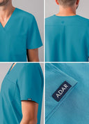 Adar Addition Men's Classic V-Neck Scrub Top