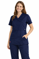 Dickies Gen Flex Women Scrubs Top Mock Wrap