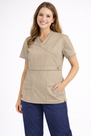 Dickies Gen Flex Women Scrubs Top Mock Wrap