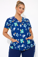Women's Play Time Combo's Blue's Clues Uniform Scrub Top in Blue