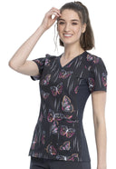Cherokee iFlex Women's V-Neck Printed Knit Panel